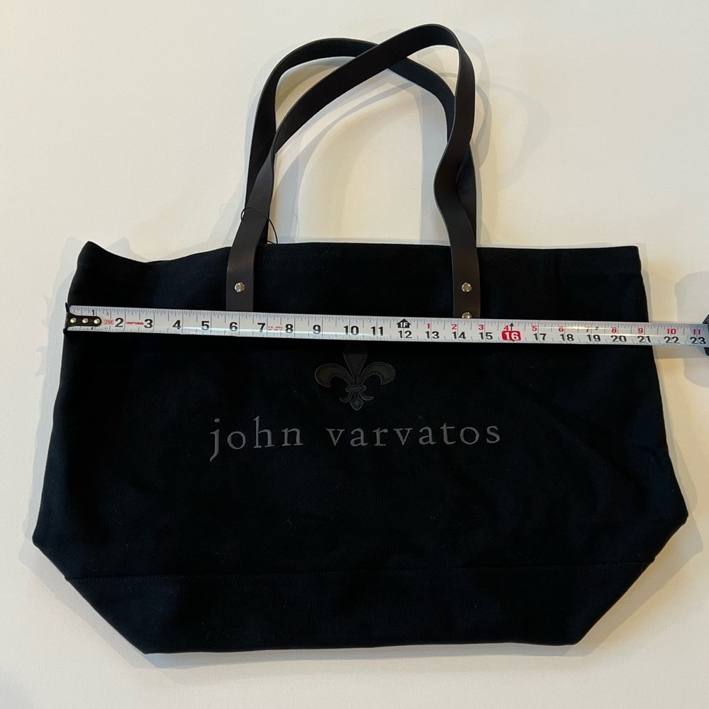 John Varvatos Black Canvas Tote - Picture 8 of 9